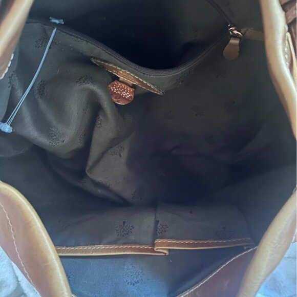 Mulberry Tillie Leather Tote Bag Oak Rose Gold Hardware Roomy Classic - Picture 11 of 17